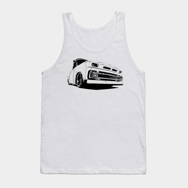 1965 Chevy C-10 Pickup - stylized monochrome Tank Top by mal_photography